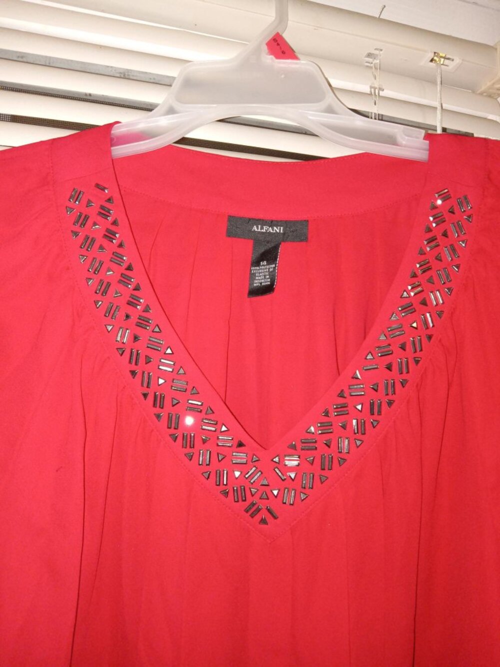 Red Alfani Flowy Sequin Shirt